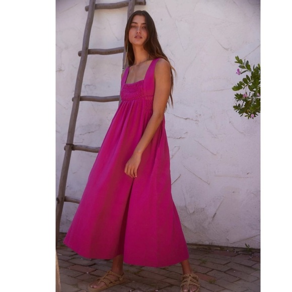 FREE PEOPLE Free Est Delphine Midi Dress, SIZE LARGE 0939 - Picture 3 of 10